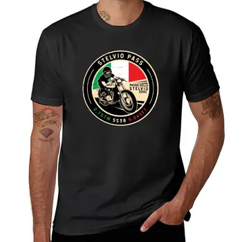 Новый Stelvio Pass | Passo Dello Stelvio | Мотоциклетная футболка на заказ, футболки с графическим рисунком, простые черные футболки для мужчин